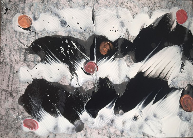 Abstract painting: Not Everything... is Black and White